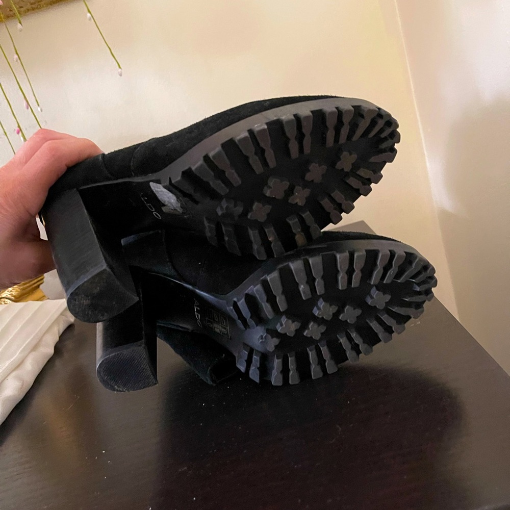 Aldo  Knee length black velvet hooker Boots - Picture 9 of 16